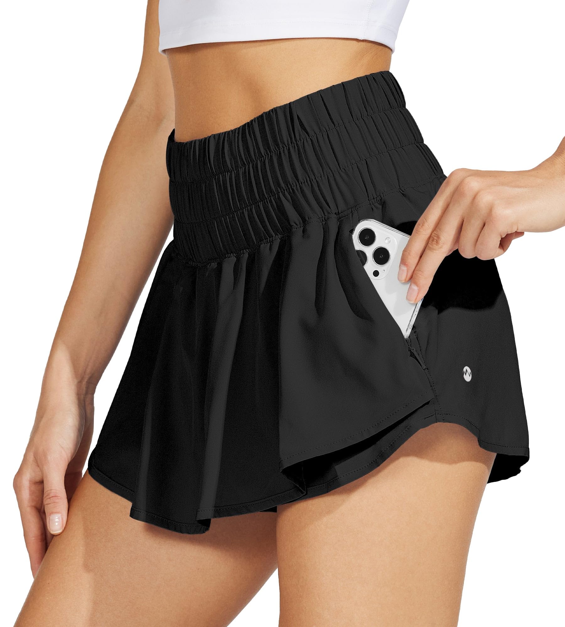 Willit Women's High Waisted Running Skirt Shorts with Zip Pocket - Flowy Athletic Workout Tennis Skorts for Jogging, Yoga & Gym Training