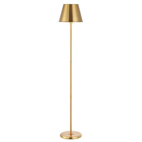 Vintage Brass Floor Lamp with Empire Shade - Classic Home Decor Lighting for Living Room, Bedroom & Office | Adjustable Height & Warm Ambient Light