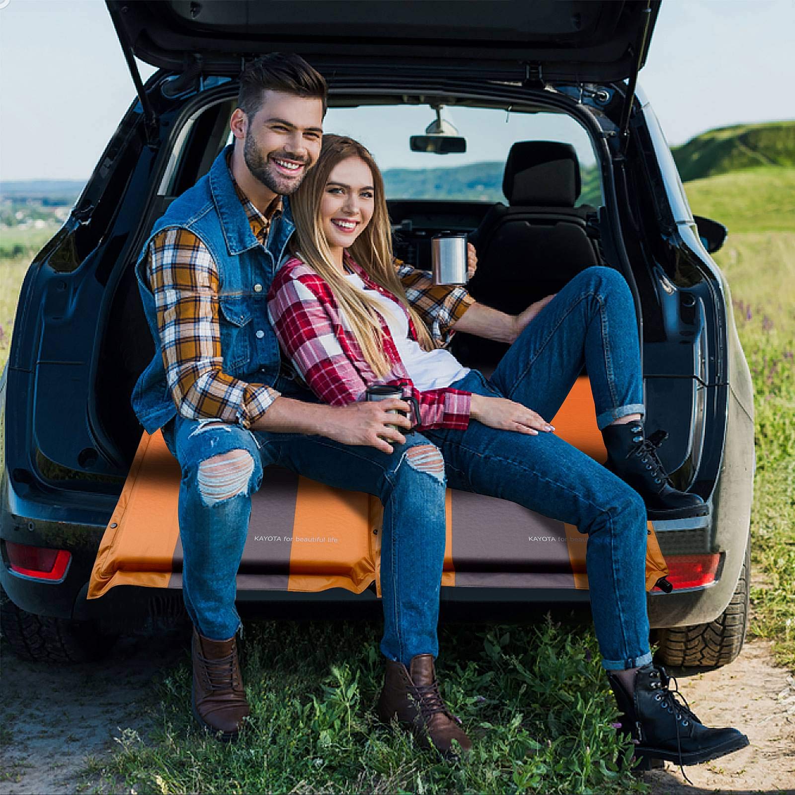 Ultra-Warm & Comfortable Self-Inflating Camping Sleeping Pad - Lightweight Portable Mat for Hiking, Backpacking & Outdoor Adventures - Perfect for Camping, Picnics & Beach Trips