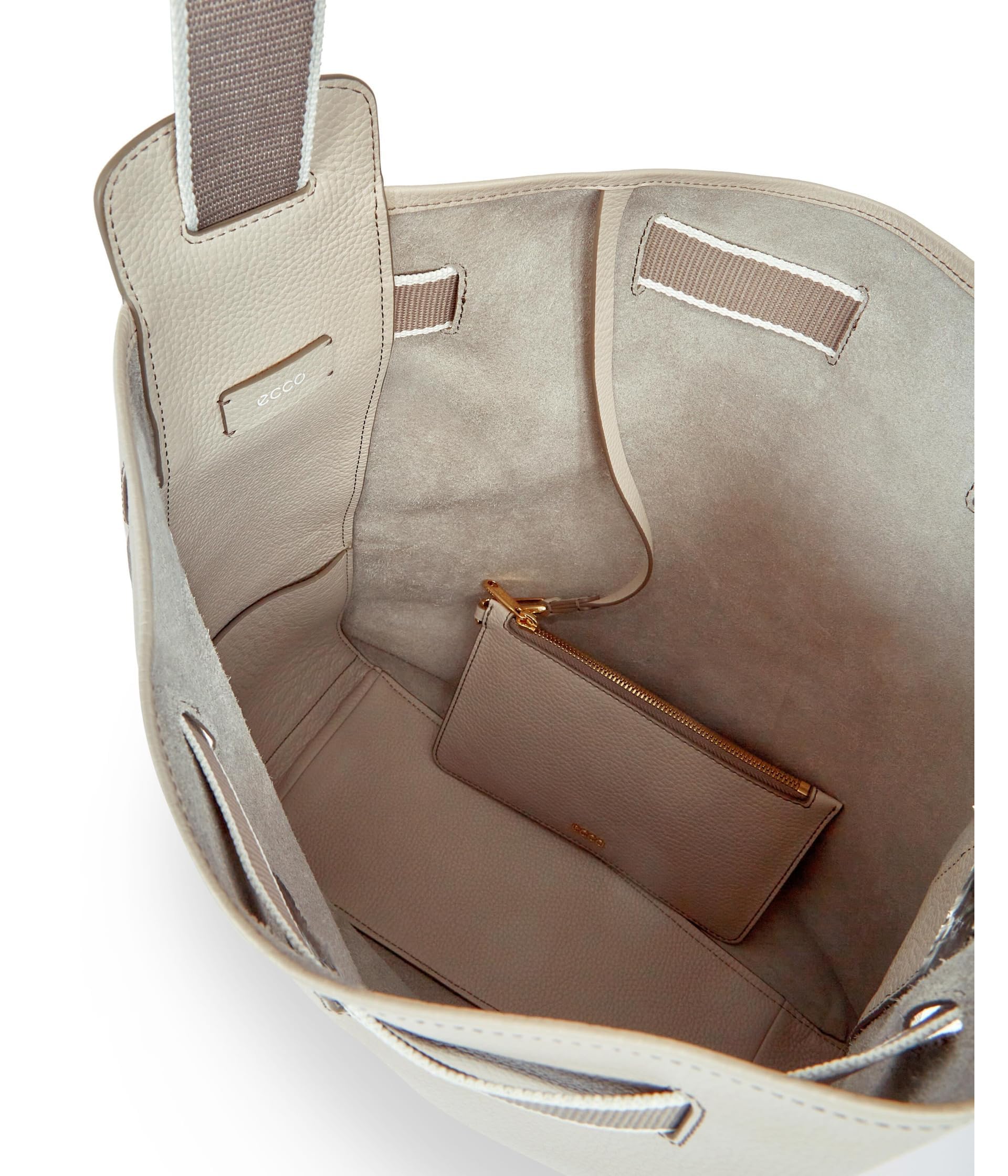 ECCO Large Sail Bag in Taupe Pebbled Leather - Stylish & Durable Tote for Women, Perfect for Work, Travel & Beach Day Essentials