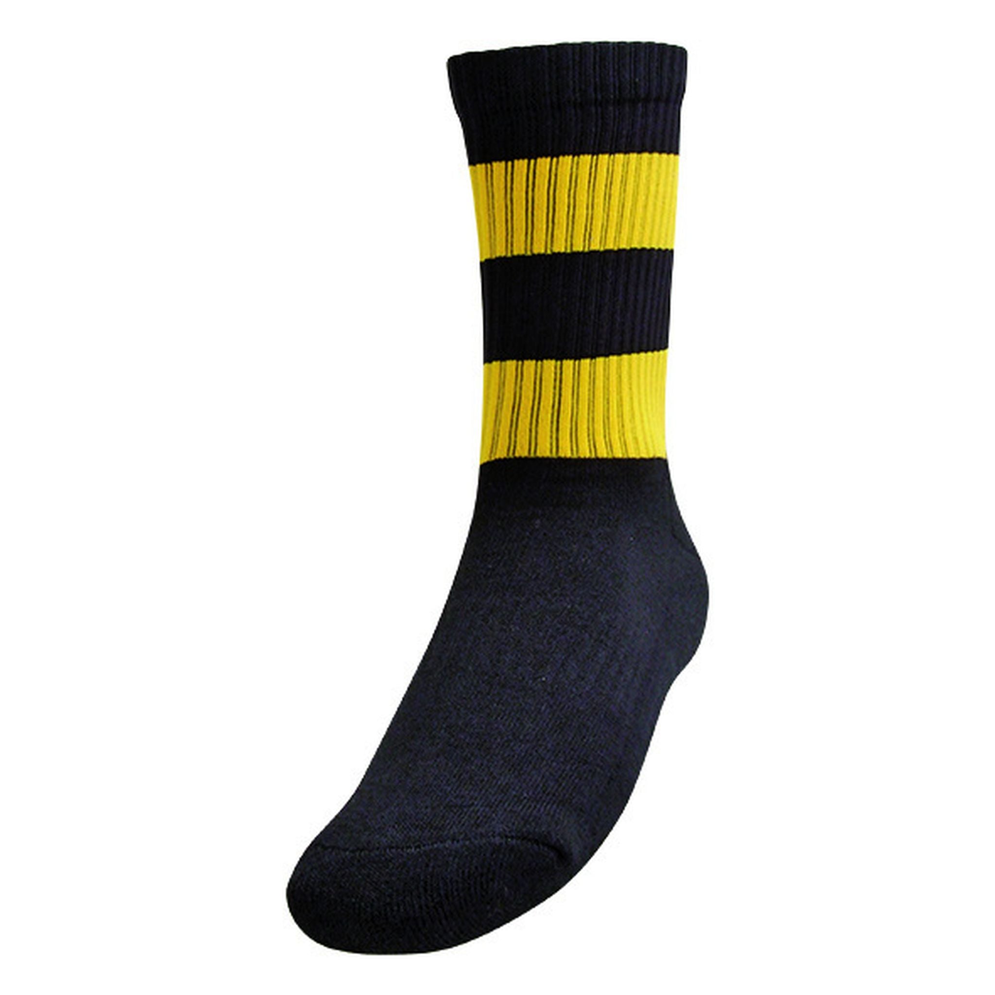 Burley Sekem Richmond Tigers AFL Elite Crew Football Socks - High-Performance Sports Socks for AFL Players & Fans - Perfect for Training, Matches & Game Day Support