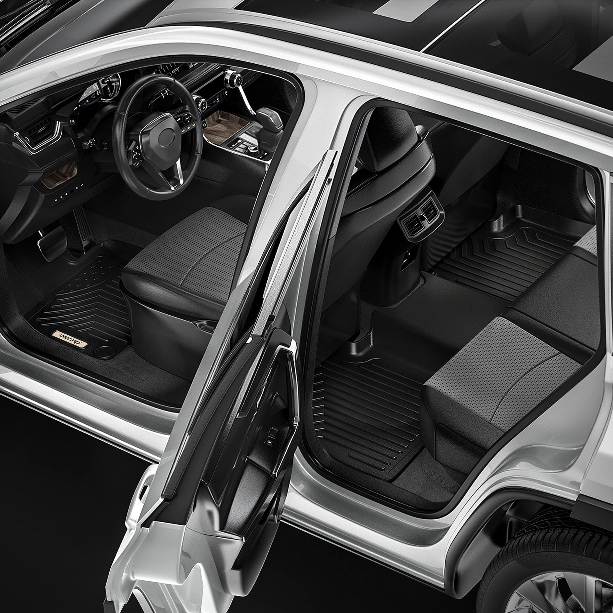OEDRO Custom Fit All-Weather Floor Mats for 2014-2019 Mercedes Benz CLA-Class & 2015-2020 GLA-Class | TPE Rubber Front & Rear 2 Row Liners | Waterproof, Durable Car Mats for Winter, Rain & Mud Protection | Perfect for Daily Commute, Road Trips & Off-Road Adventures