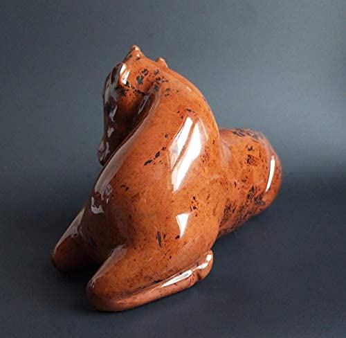 Handcrafted Mahogany Obsidian Baby Deer Sculpture - Elegant Home Decor, Gift for Nature Lovers, Perfect for Living Room, Office & Meditation Space