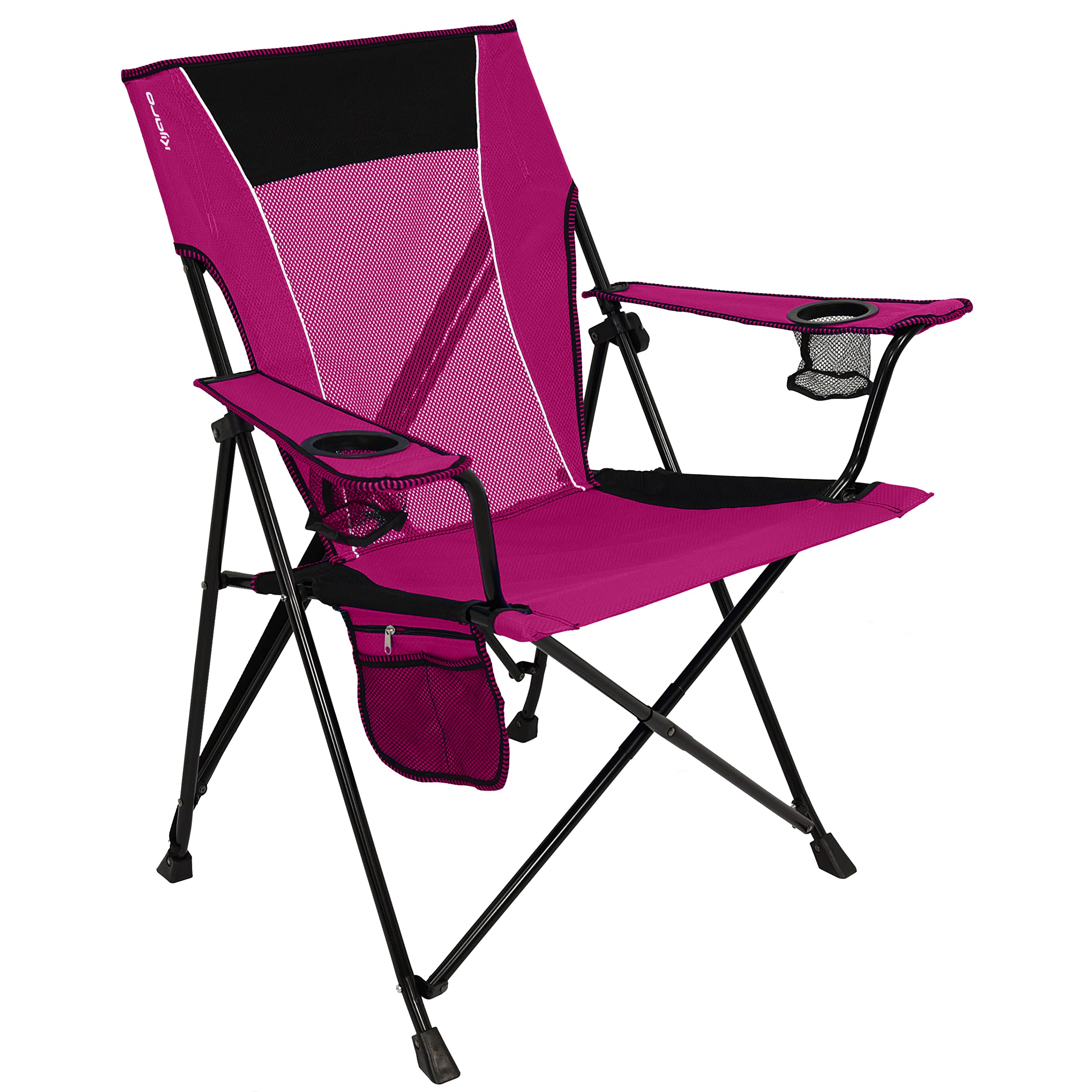 Kijaro Dual Lock Portable Camping Chair - Lightweight Folding Chair for Outdoor, Beach, Picnic, Sports, Lawn & Backyard - Adjustable & Sturdy with Dual Lock Technology - Perfect for Camping, Hiking, BBQs & Tailgating (Hanami Pink)