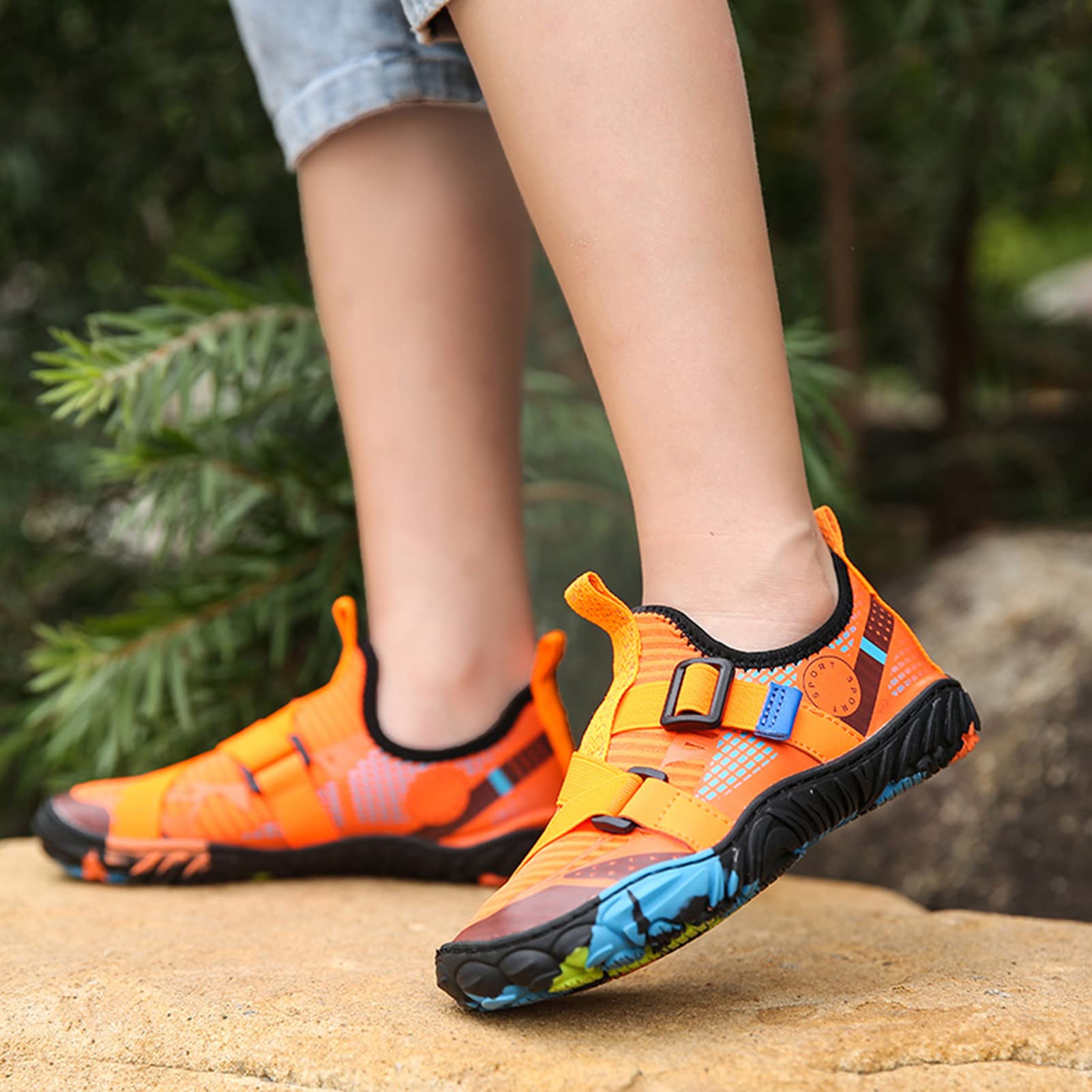 UMANPOO Kids Water Shoes for Boys & Girls - Barefoot Slip-On Sneakers for Swimming, Beach, Running, Hiking & Gym - Non-Slip Aqua Shoes for Summer Water Activities & Outdoor Sports