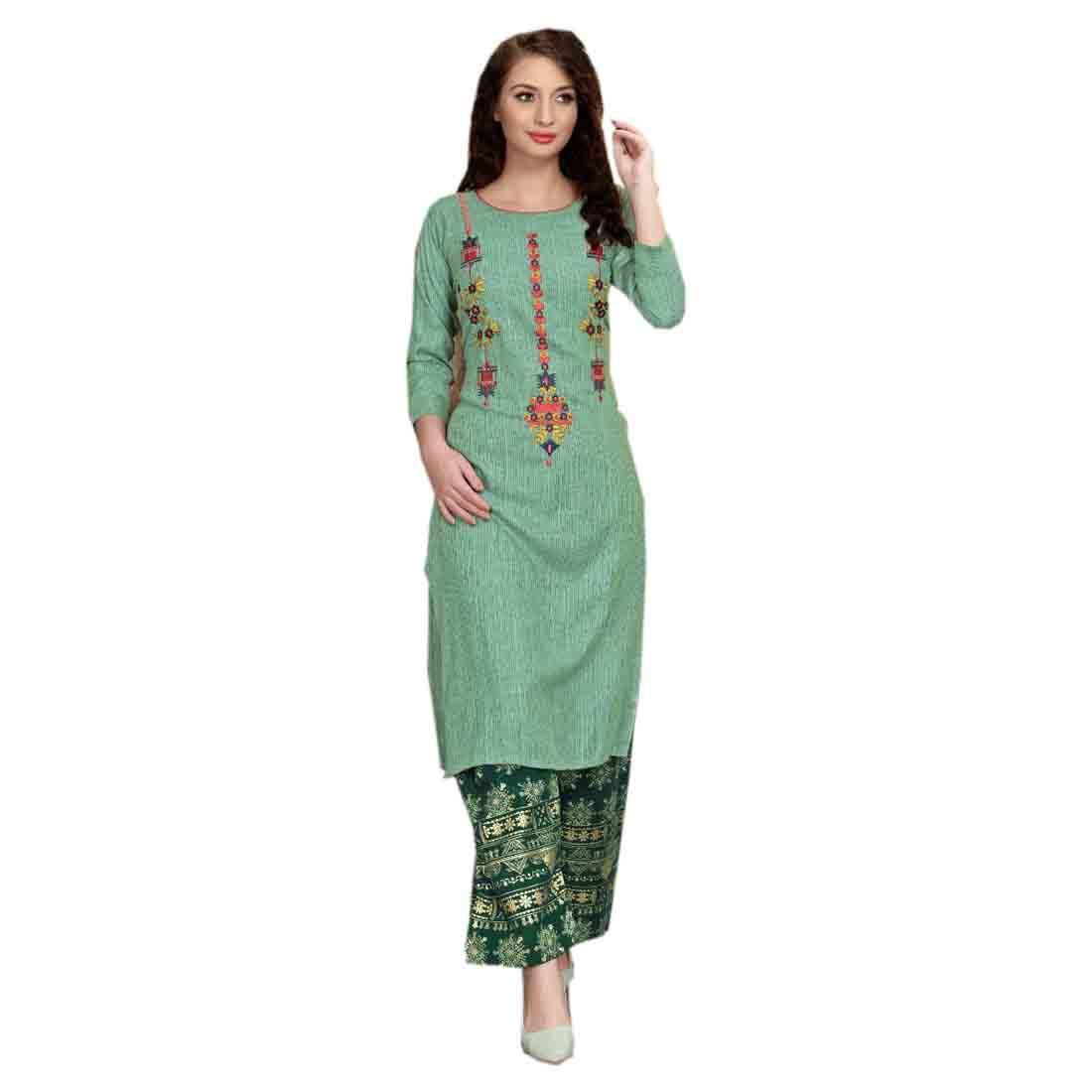 Pakistani Rayon Embroidered Palazzo Suit for Women - Elegant Eid Wedding Party Festive Muslim Dress (55) | Perfect for Special Occasions & Cultural Celebrations
