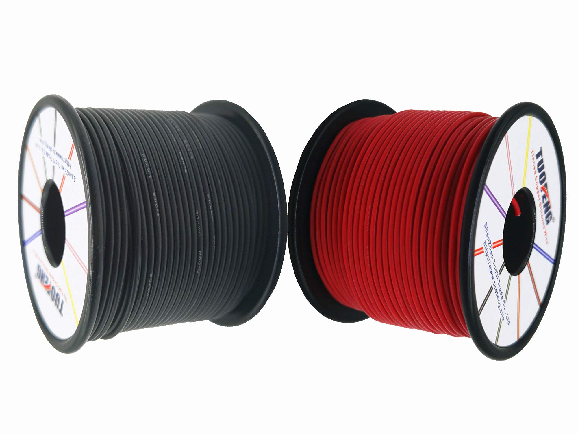 18 AWG Silicone Hook Up Wire - 300 Feet (150 ft Black & 150 ft Red) Flexible Tinned Copper Electrical Cable for DIY Electronics, RC Models, Automotive Wiring & Home Projects