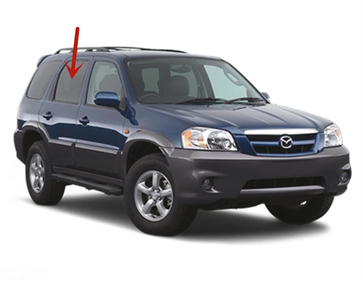 Passenger Right Side Rear Door Window Glass Replacement for Mazda Tribute 2001-2006 4-Door Models - Perfect Fit, Easy Installation for DIY Auto Repair & Maintenance