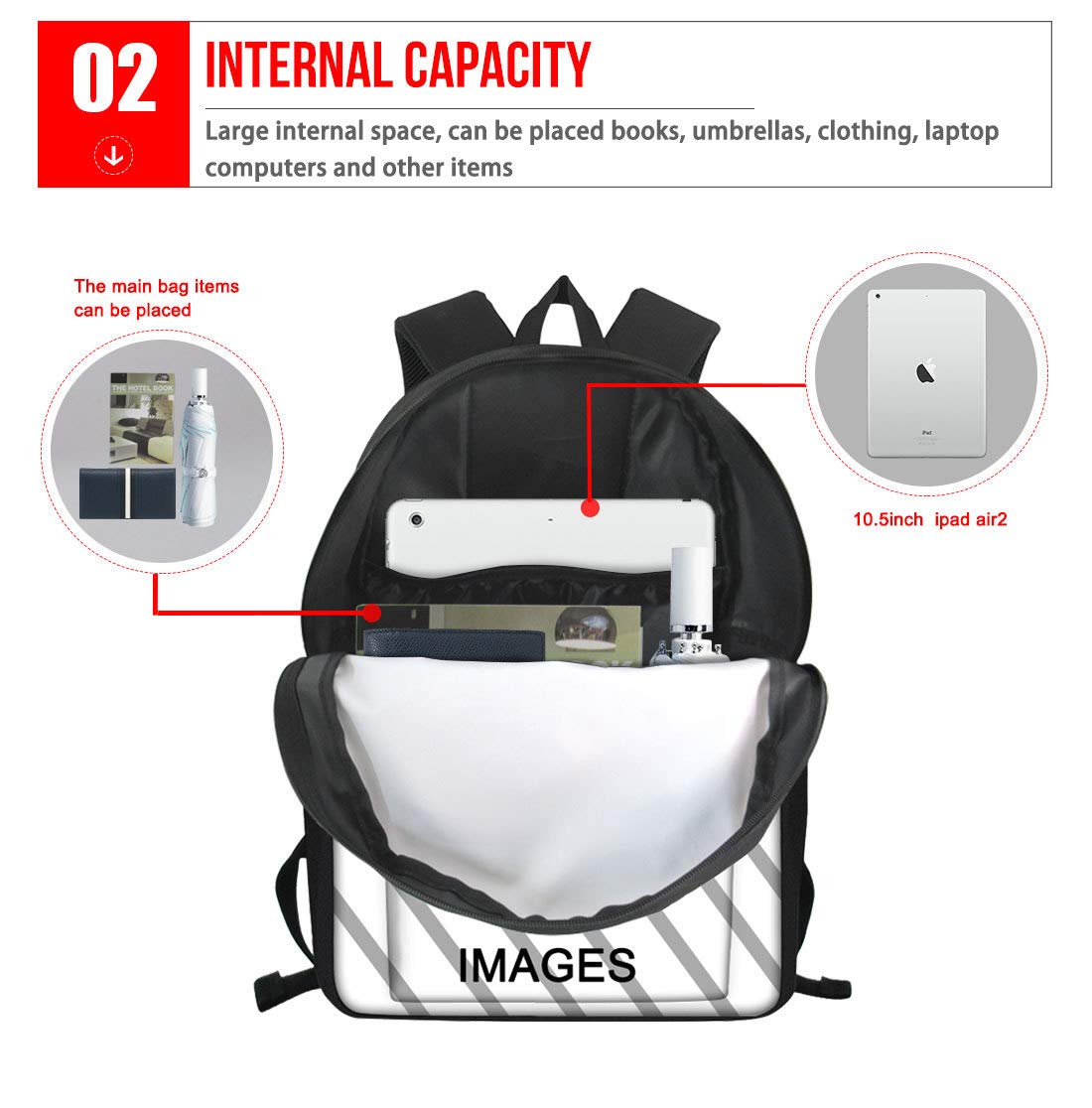 JooMeryer American Flag Backpack - Lightweight School Backpack for Kids, Travel & Hiking Daypack with Laptop Compartment for Women & Men - Perfect for School, Camping, Outdoor Adventures & Daily Commute