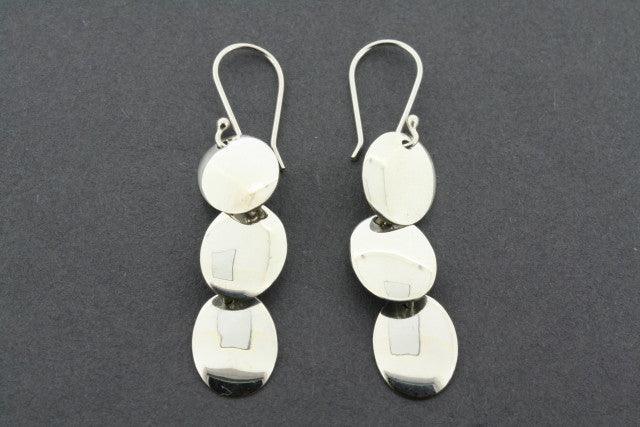 3 Pack Sterling Silver Convex Oval Drop Earrings for Women - Elegant Dangle Earrings for Parties, Weddings & Everyday Wear