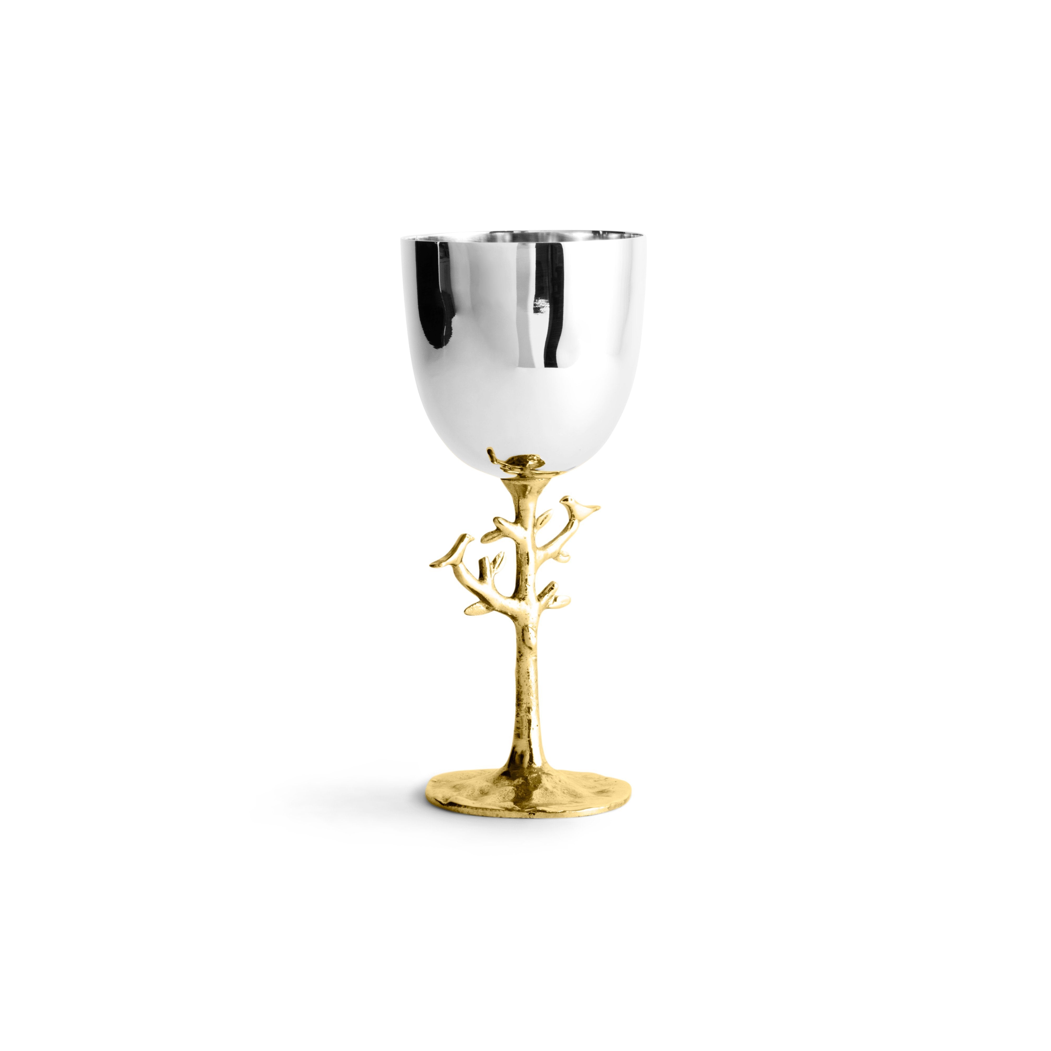 Elegant Tree of Life Gold Kiddush Cup - Jewish Ritual Wine Goblet for Shabbat & Holidays - Perfect for Religious Ceremonies, Wedding Gifts, and Home Decor