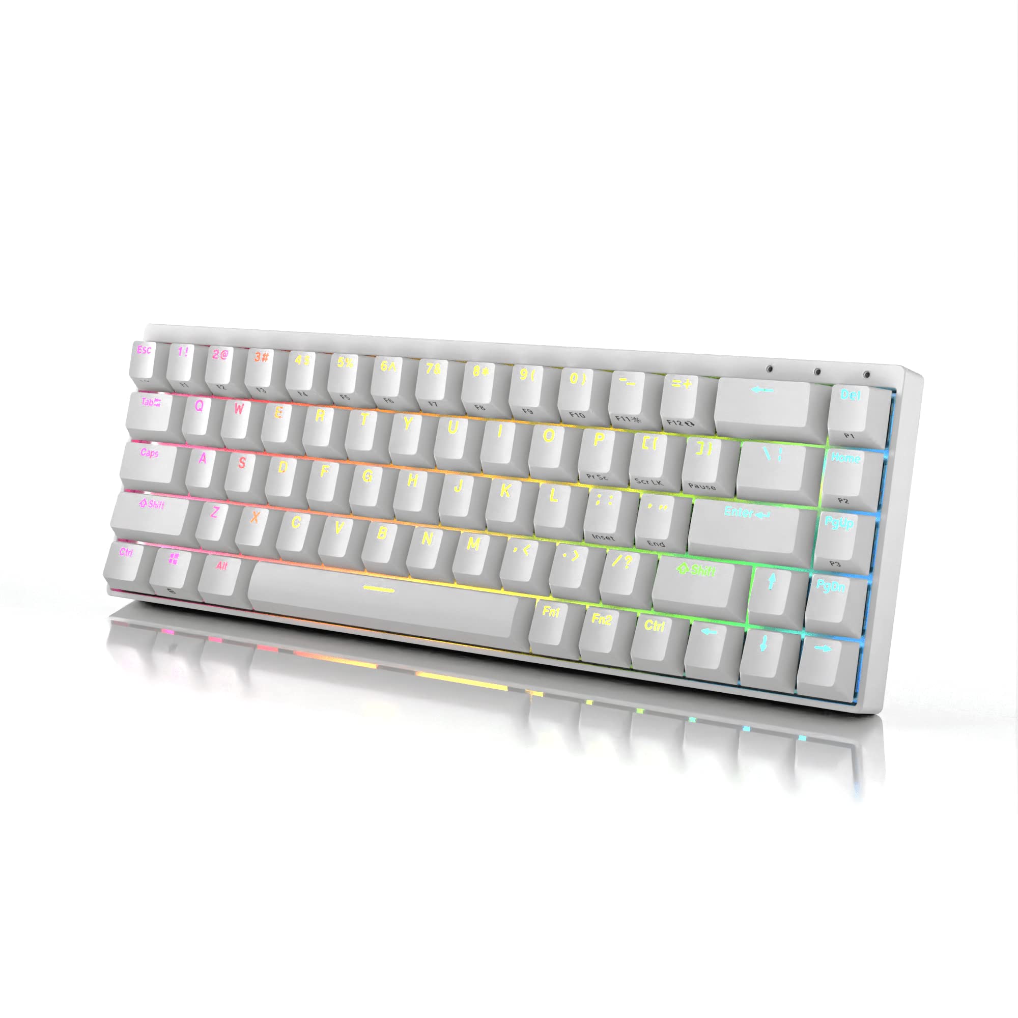 DURGOD Hades 68 RGB Mechanical Keyboard - 65% Compact, PBT Keycaps for Gaming & Office