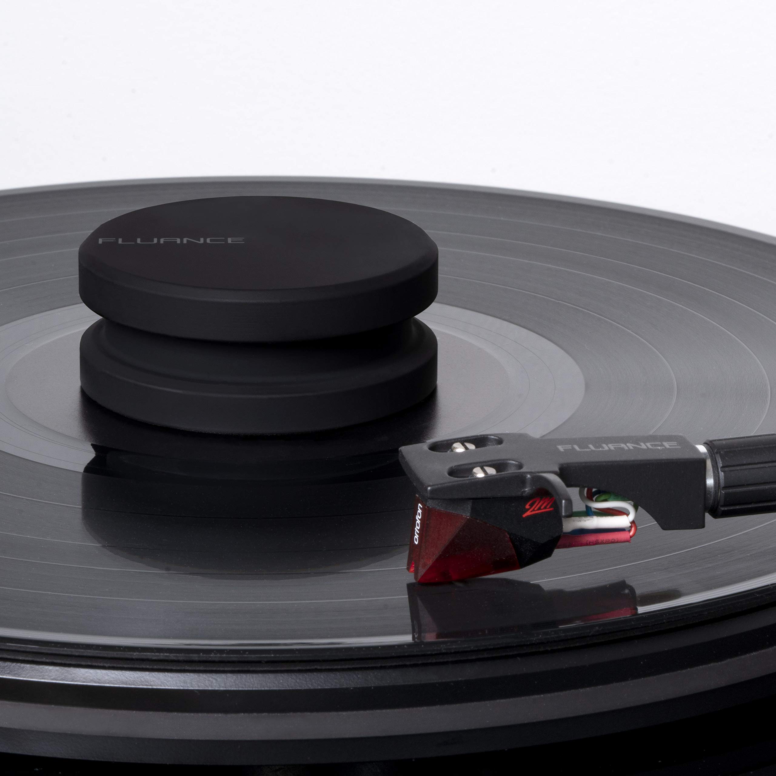 Fluance High Density Frosted Acrylic Turntable Platter for RT82/RT83/RT84/RT85 Reference Turntables - Includes 760g Steel LP Disc Stabilizer & Vinyl Record Weight - Perfect for Audiophiles & Vinyl Enthusiasts to Reduce Vibrations & Improve Sound Quality