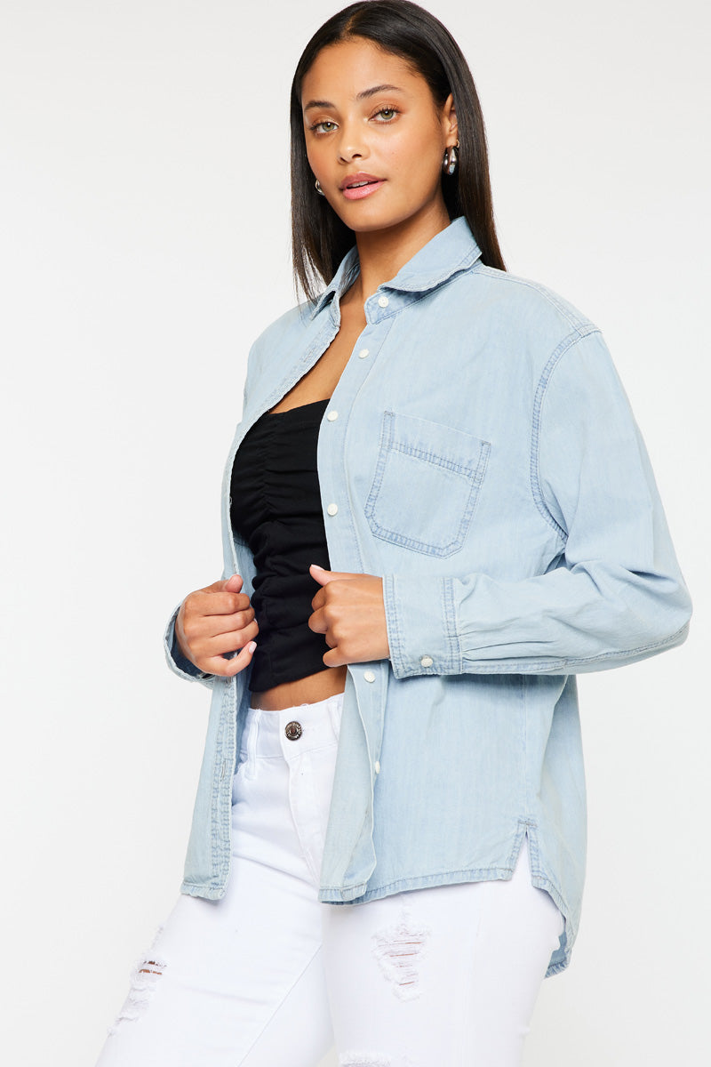 Barbara Boyfriend Shirt for Women - Soft & Comfortable Oversized Button Down Shirt - Casual Loose Fit Blouse for Everyday Wear, Work, and Date Nights