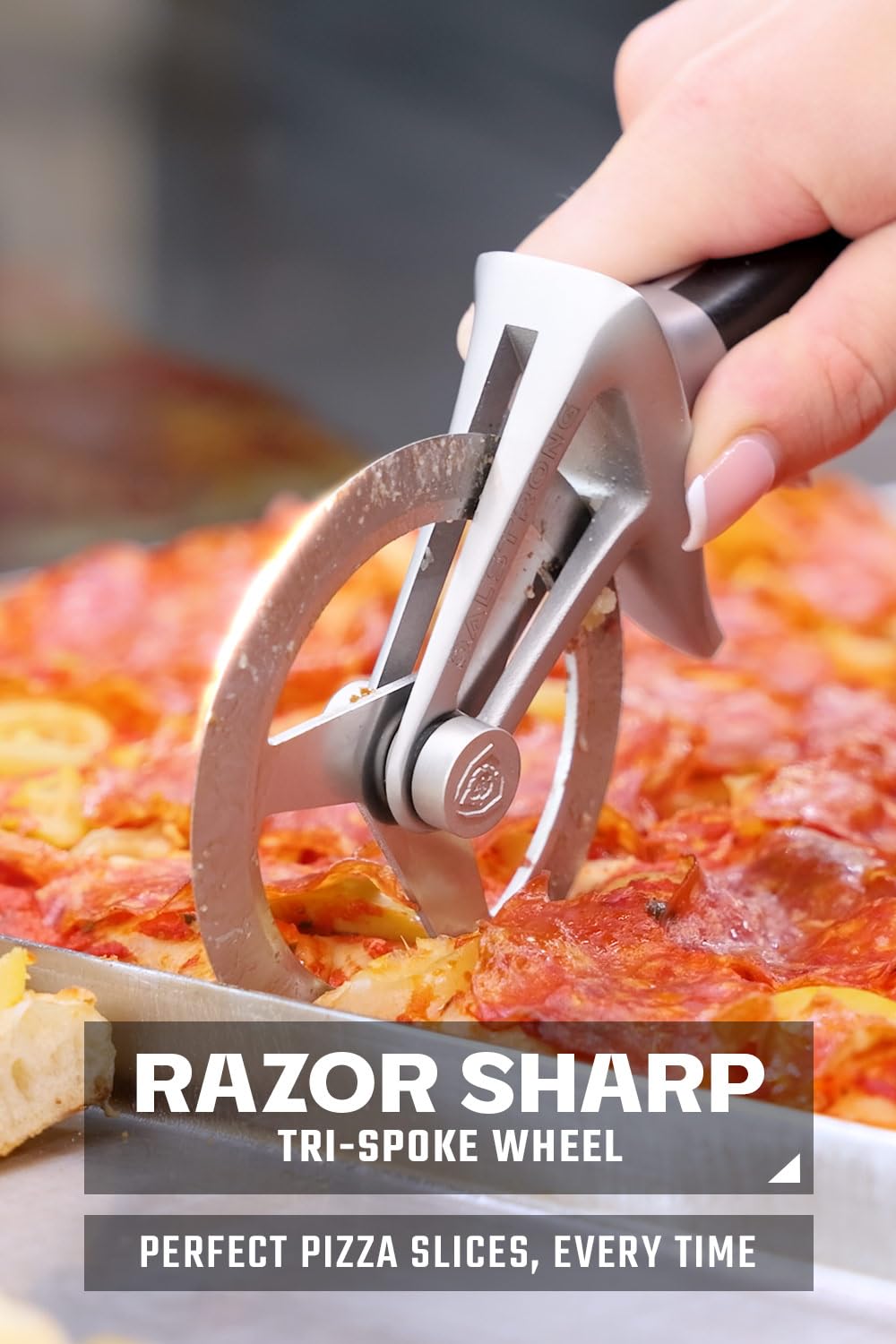 **Dalstrong Professional Pizza Wheel Cutter - Ultra Sharp High-Carbon Stainless Steel Blade with G10 Handle - Thumb Guard & Blade Cover - Perfect for Home Kitchens, Pizzerias & Catering**