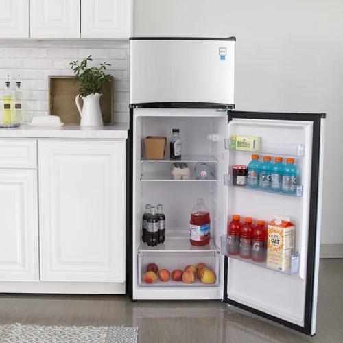 Avanti 21.75 Inch Freestanding Top Freezer Refrigerator - 7.3 Cu. Ft. Energy Efficient Compact Fridge for Apartments, Dorms & Small Kitchens (Model RA733B3S) - Perfect for Beverages, Snacks & Meal Prep