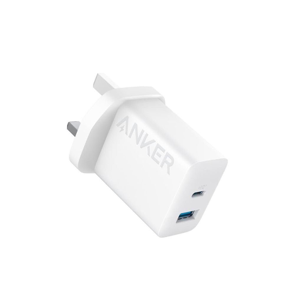 Anker 20W Dual Port USB C Fast Wall Charger for iPhone 16 Pro Max/15/14/13 Series, iPad Pro, AirPods - Compatible with Samsung, Huawei, Xiaomi & Vivo | Compact Travel Charger for Home, Office & Car Use