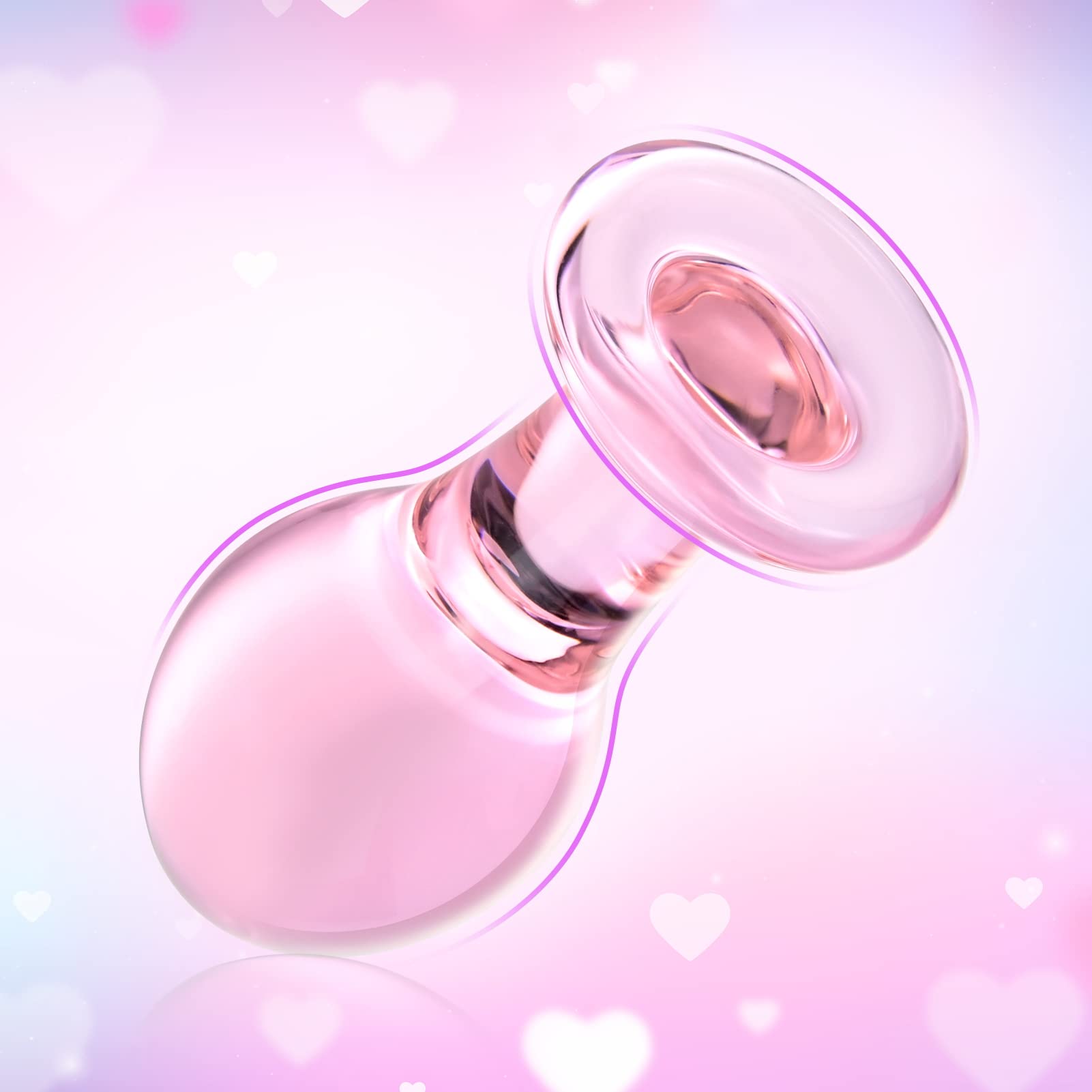 3Pcs Pink Crystal Glass Anal Plug Set - Small, Medium, Large Anal Trainer for Women & Men - Couples Sex Toys for Anal Stimulation & Masturbation - Perfect for Beginners, Solo Play & Intimate Couples Time