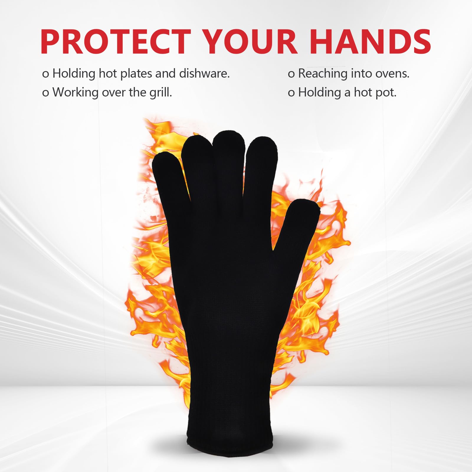 Heat-Resistant BBQ Gloves - Aramid Fiber Grill Mitts for Cooking, Smoking & Grilling Up to 662°F | Cut & Wear Resistant | Thermal Insulation | Beige | Perfect for Backyard BBQs, Camping & Outdoor Cooking
