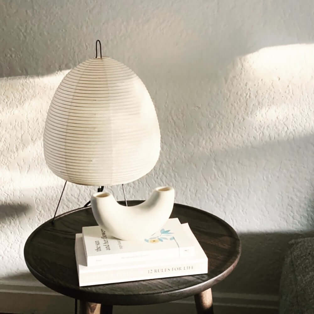 Akari Table Lamp - Modern Japanese Paper Light for Living Room, Bedroom & Office - Soft Ambient Lighting for Home Decor & Relaxation