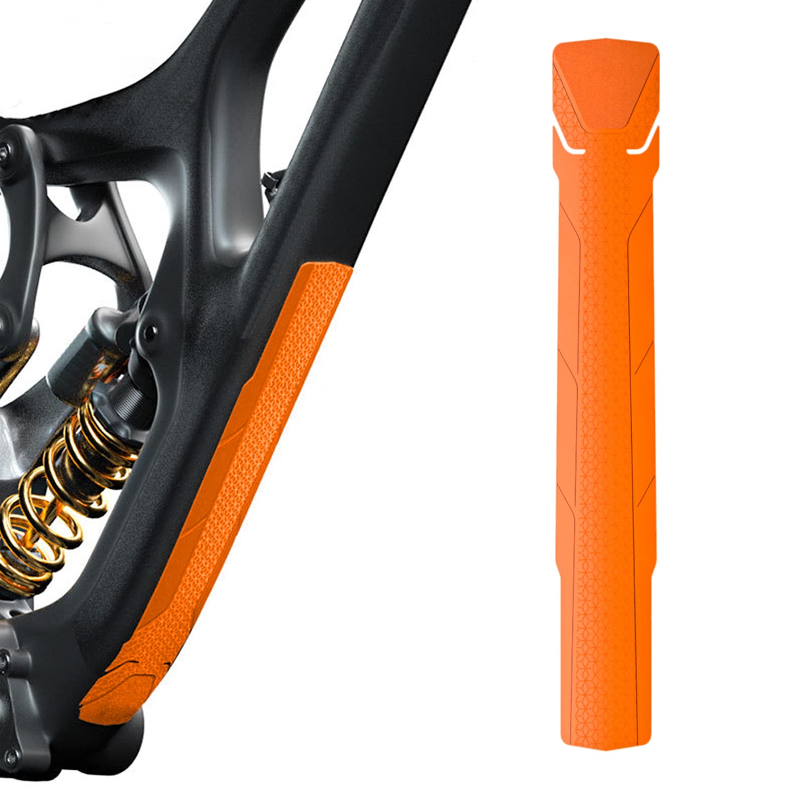 Mountain Bike Downtube Frame Protector - Durable Orange Shield for Road & MTB Bikes - Perfect for Trail Riding & Urban Commuting