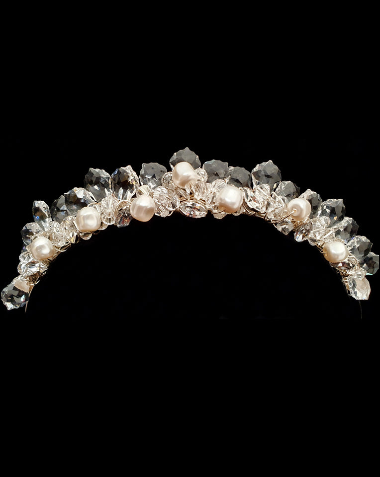Elegant Petite Wedding Crown Band with Low Crystal Design by Kezani - Perfect for Bridal Accessories, Boho Weddings & Special Occasions