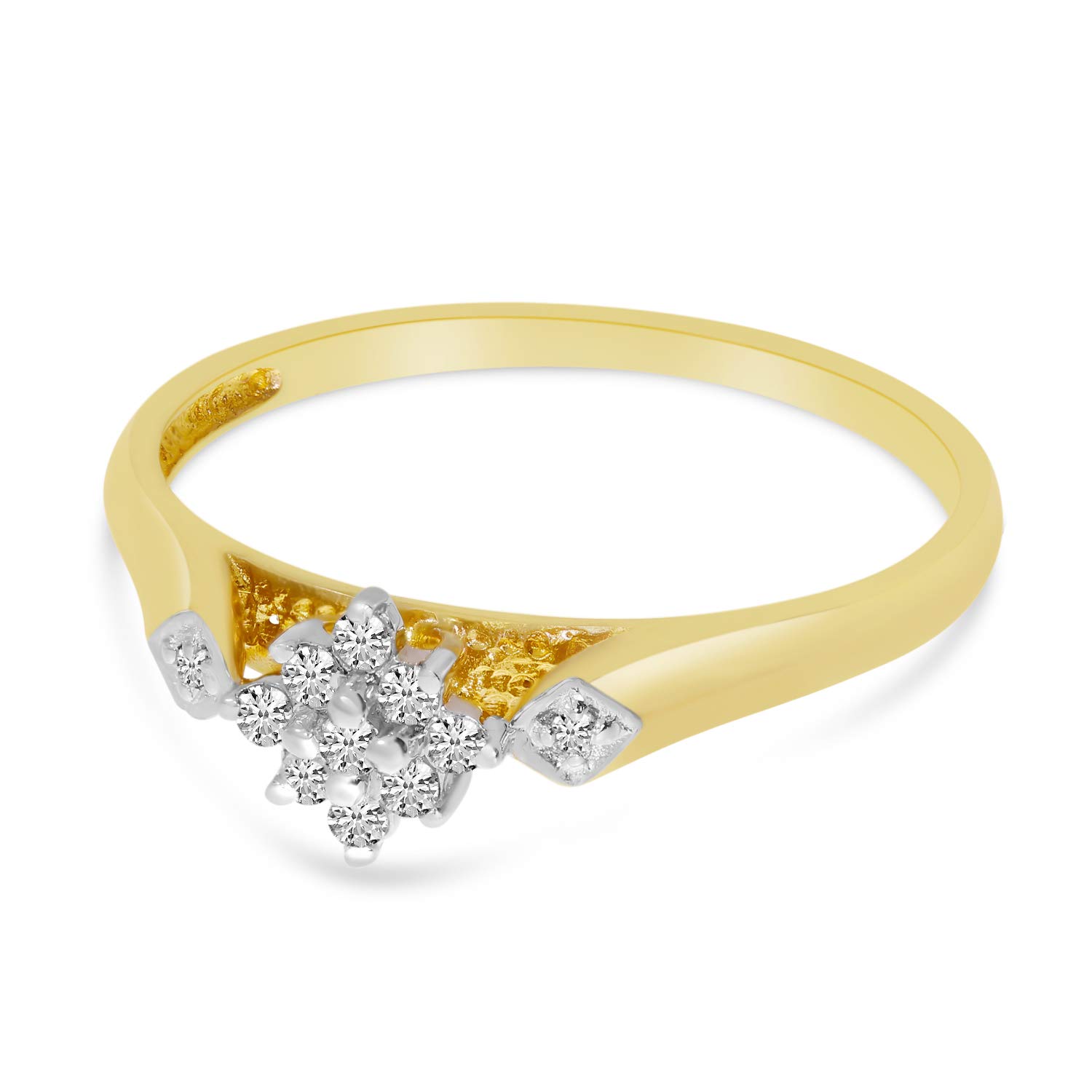 10K Yellow Gold Diamond Cluster Ring for Women - Elegant Wedding, Engagement & Anniversary Jewelry Gift - Perfect for Special Occasions & Everyday Wear