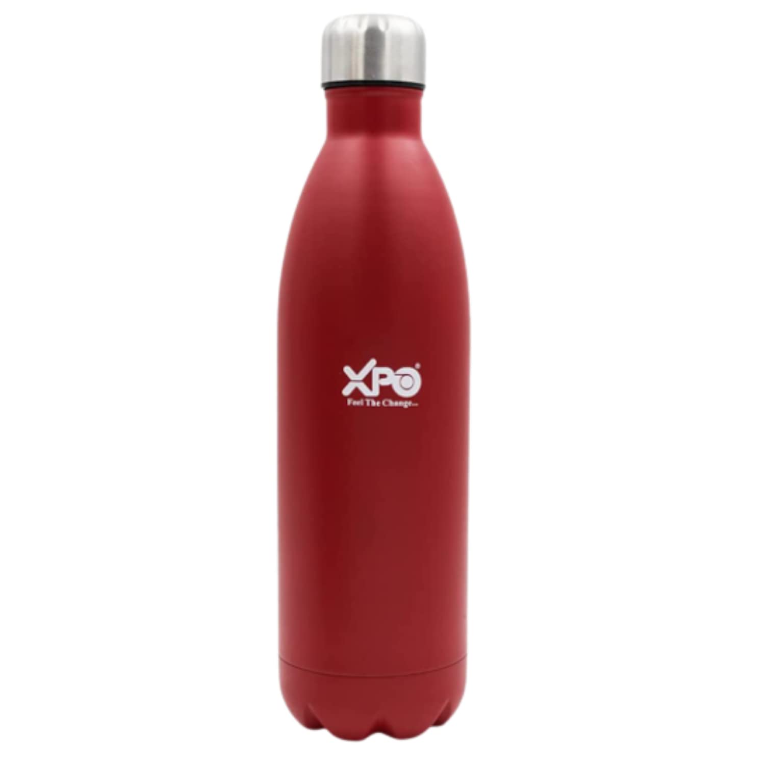 XPO Stainless Steel Vacuum Insulated Water Bottle - 16oz, Leakproof, BPA-Free, Scratch Resistant, Keeps Hot & Cold for 24 Hours (Red) - Perfect for Hiking, Gym, Office & Outdoor Activities