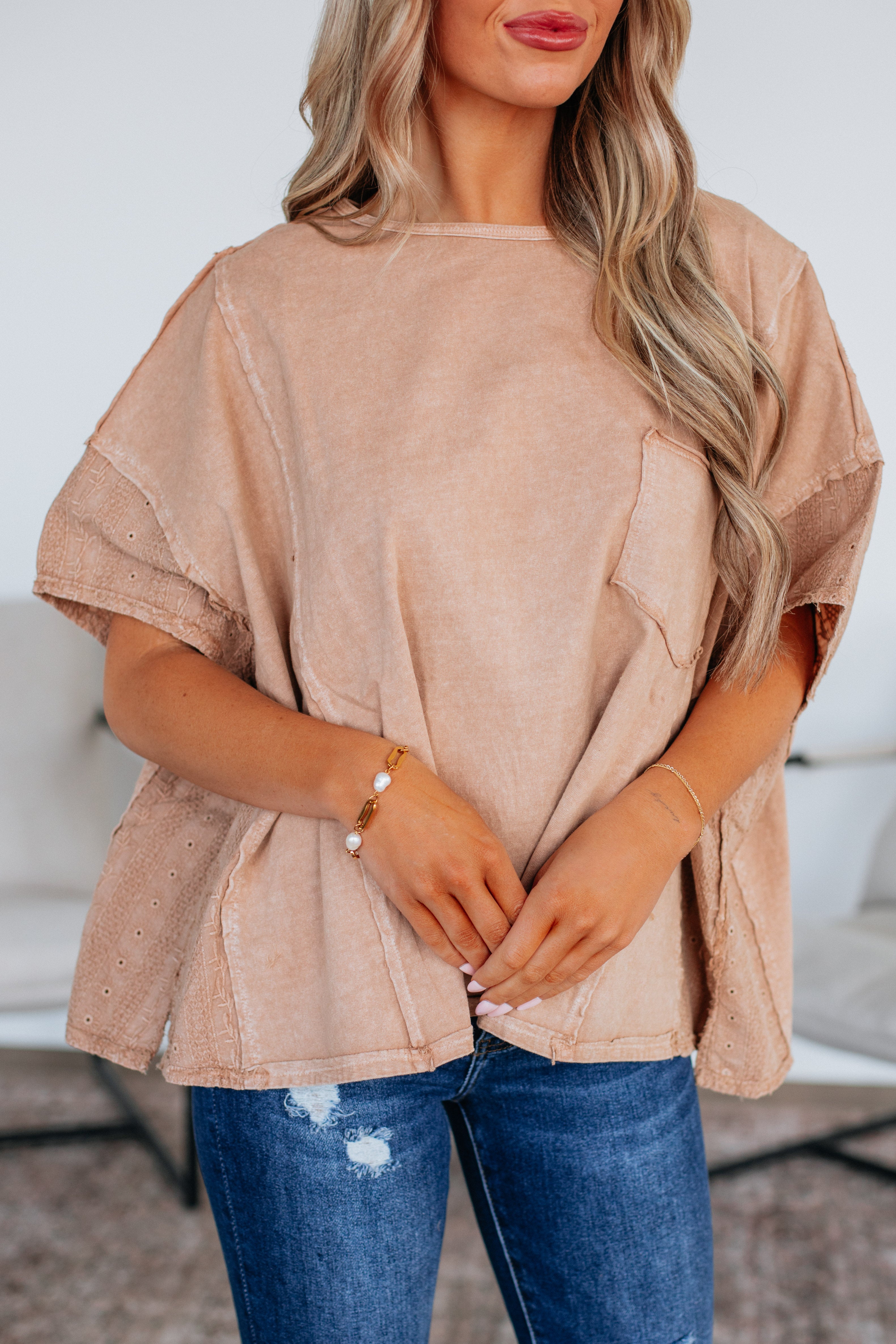 Jacksy Oversized Top Light Camel - Stylish Loose Fit Blouse for Women | Perfect for Casual Outings, Layering & Everyday Wear