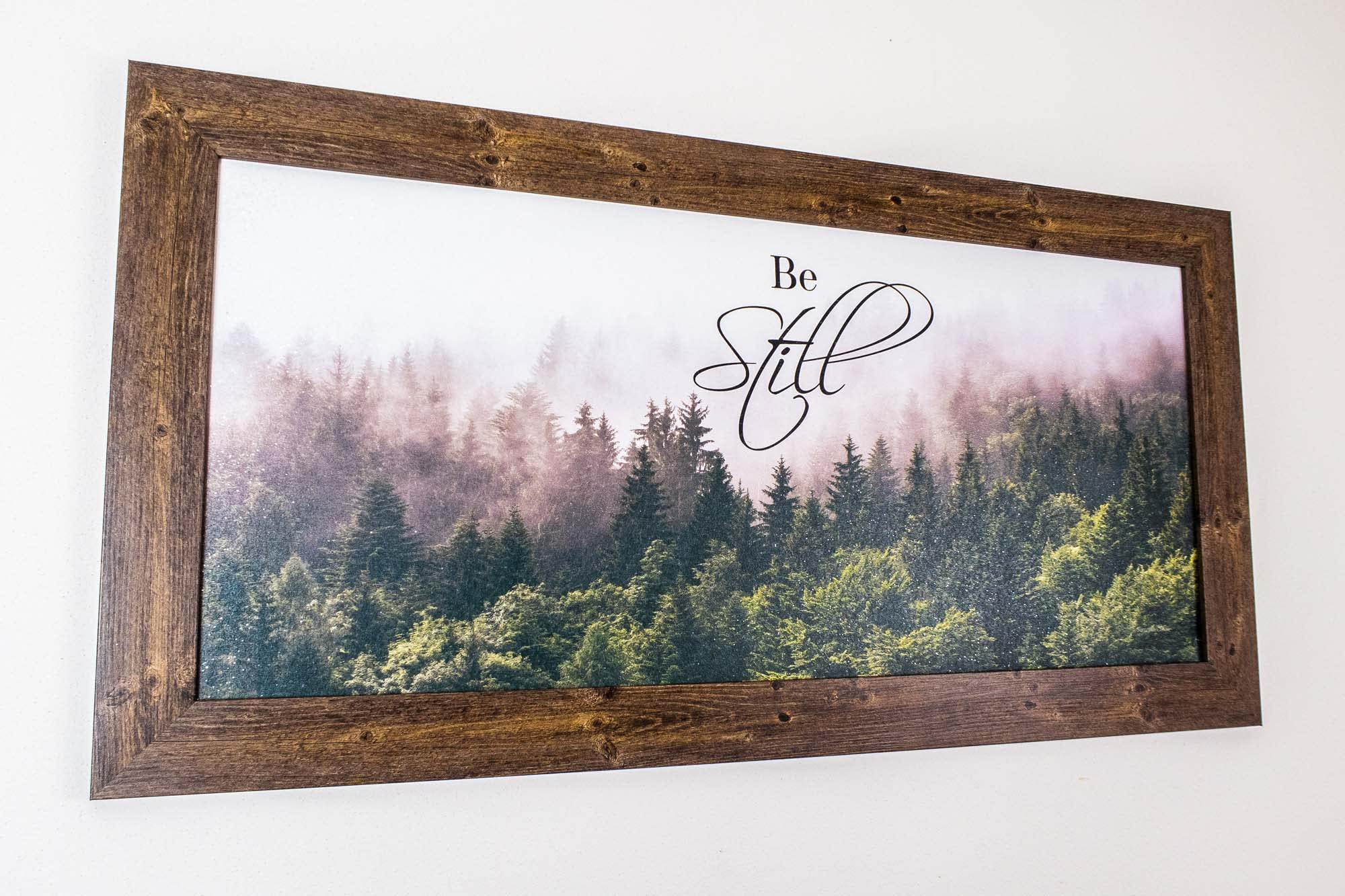 Summer Snow Be Still Spiritual Woods Green Black Decor Sign - Rustic Farmhouse Wall Art for Living Room, Bedroom & Office Decor
