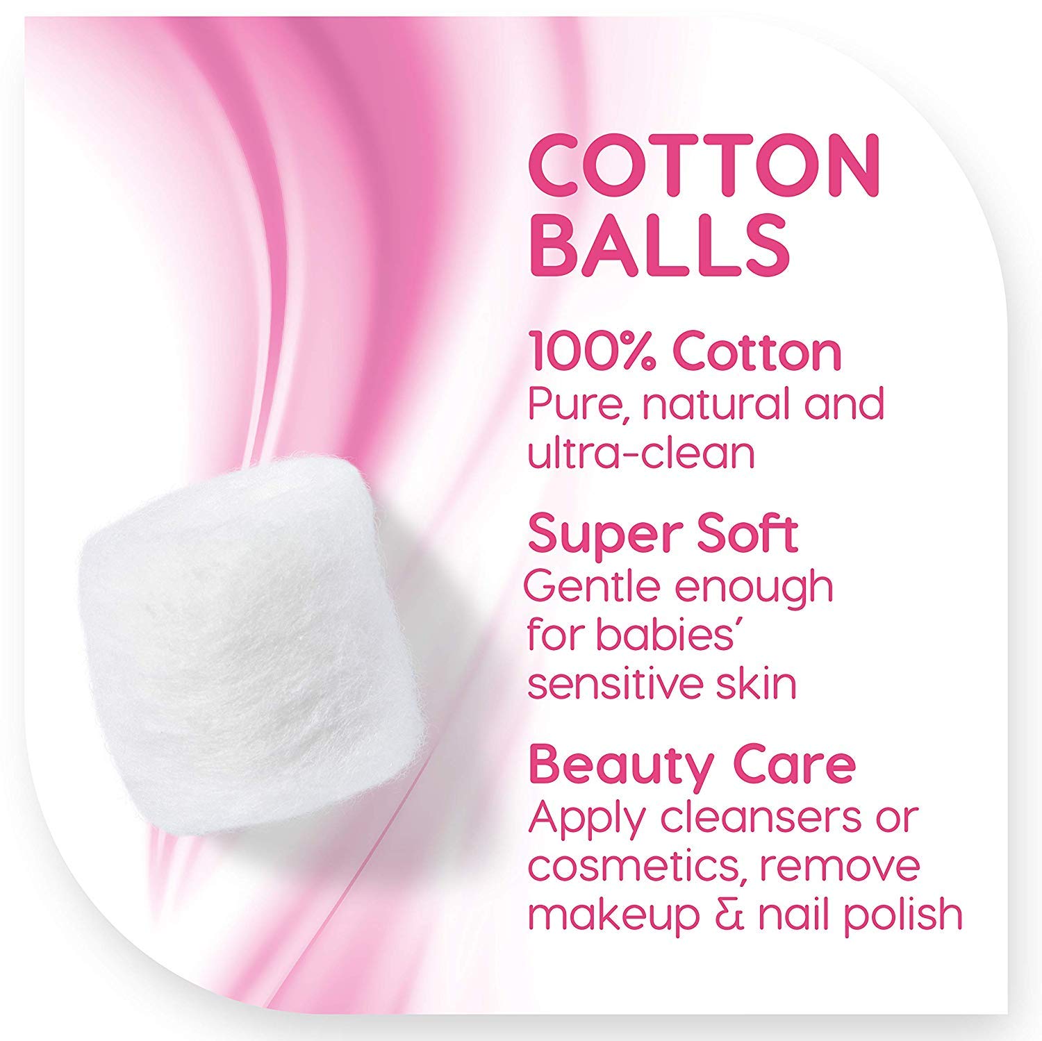 NUVO MEDSURG Non-Sterile Cotton Balls - 50 Pack | Perfect for Nail Polish Removal, Makeup Removal, Skincare, Baby Care & Arts & Crafts | Ideal for Home, Salon & Travel Use