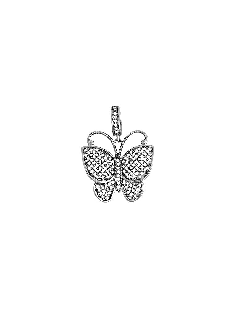 925 Sterling Silver Micro Pave Cubic Zirconia Butterfly Pendant Necklace - Elegant Jewelry Gift for Women, Perfect for Birthday, Anniversary & Special Occasions