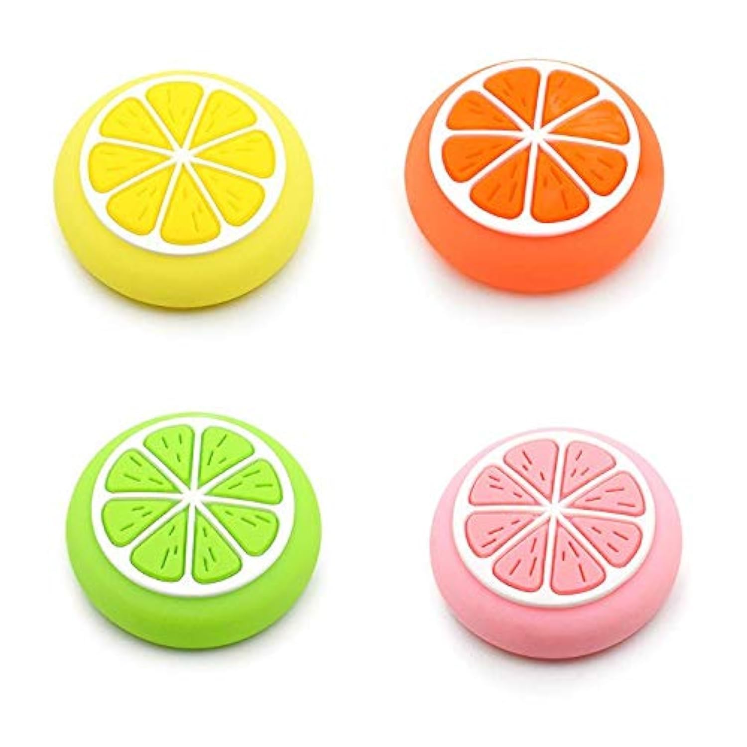 Lemon Joystick Thumb Grips for Nintendo Switch & Switch Lite - 4PCS Colorful Thumbstick Caps (Blue, Red, Green, Yellow) - Improve Grip & Comfort for Gaming - Perfect for Joy-Con Controllers & Long Play Sessions