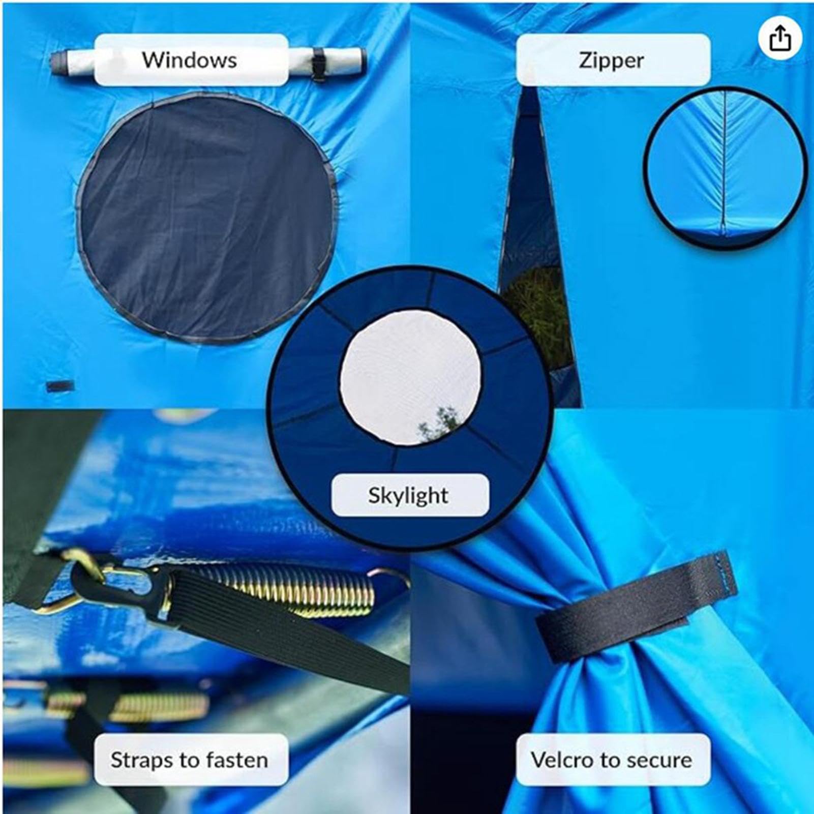 14 FT/15 FT Trampoline Tent Cover - Sun Protection Canopy for Outdoor Playgrounds | Easy to Install Trampoline Top Cover & Sunshade Accessories | Perfect for Backyard Play, Summer Shade & Kids Outdoor Activities