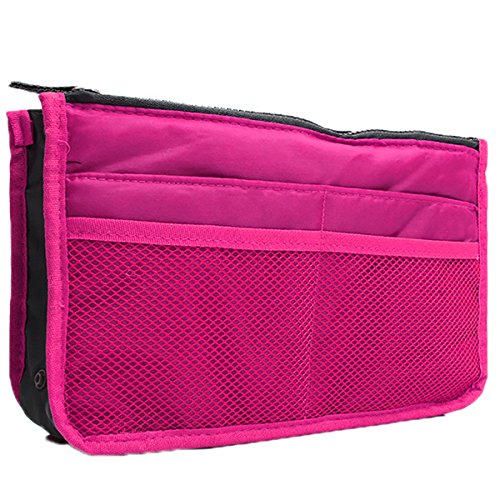Large Women's Makeup Bag Organizer - Nylon Travel Cosmetic Insert for Handbags & Purses - Perfect for Travel, Daily Use & Gift Giving