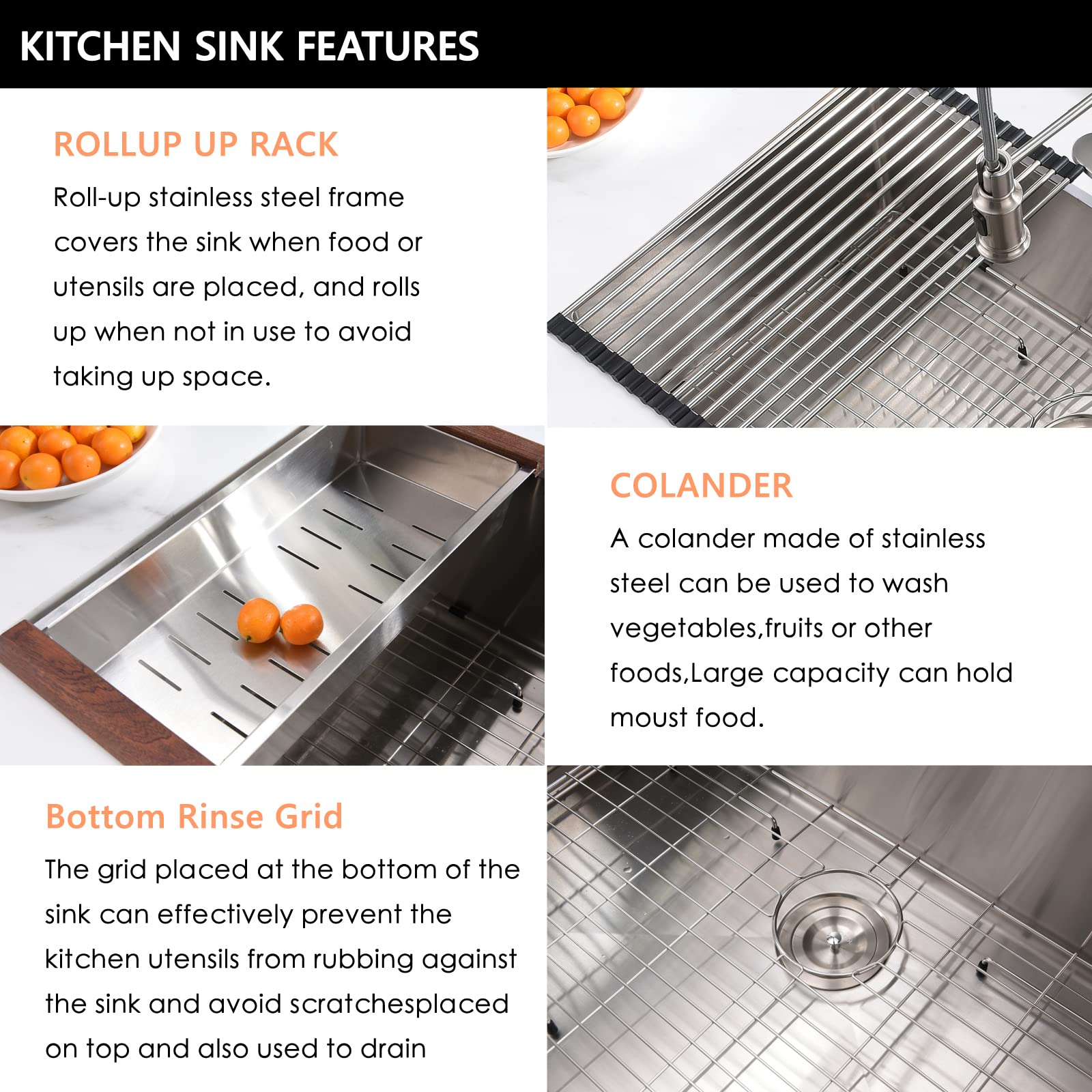 30×19 Inch Undermount Kitchen Sink - 16 Gauge Brushed Nickel 304 Stainless Steel - 10 Inch Deep Single Bowl Sink for Modern Kitchens | Perfect for Food Prep, Dishwashing & Small Space Cooking