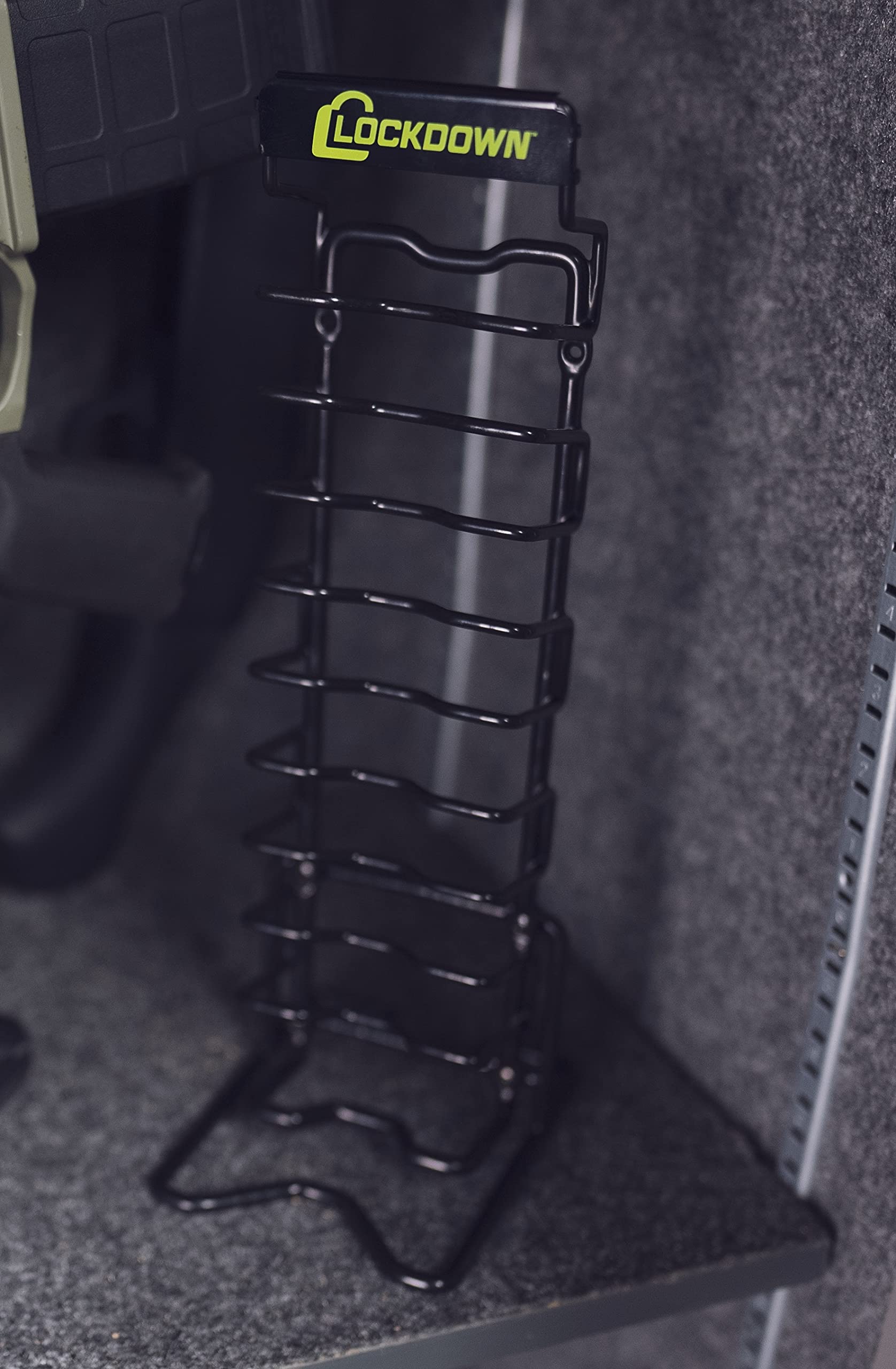 Steel Frame Lockdown Magazine Rack with Vinyl Coating - Secure Gun Vault Storage & Organization for Ammo, Pistols & Rifles | Perfect for Home Defense & Shooting Range Use