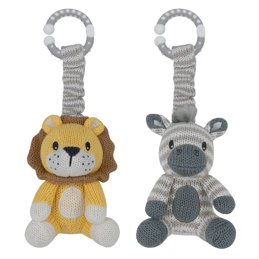 Baby Stroller Toys - Cute Zebra & Lion Hanging Rattles for Newborns | Perfect for Strollers, Car Seats & Playtime Entertainment