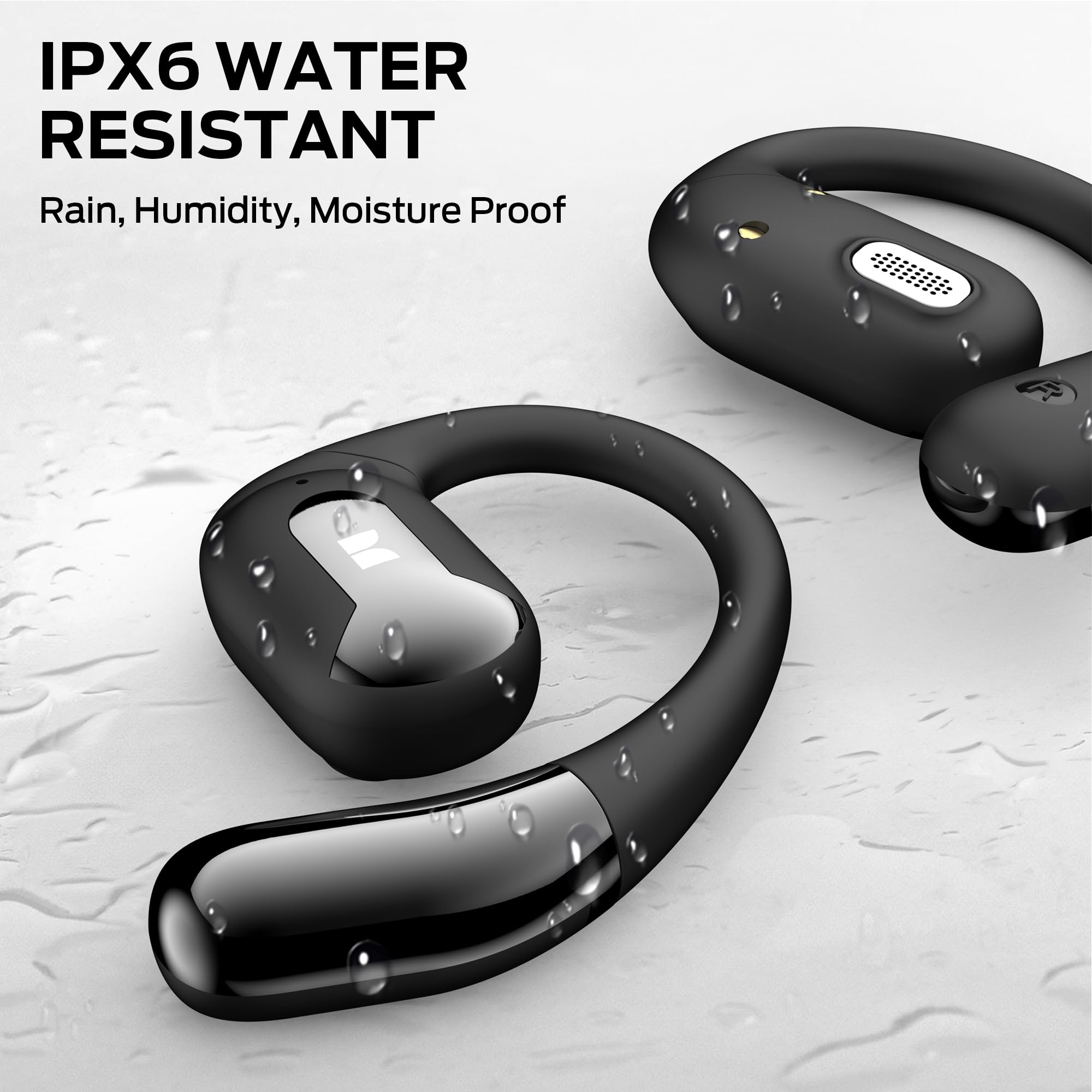 Monster Open Ear AC317 Bluetooth 5.4 Wireless Headphones - Stereo Sound, Crystal Clear Calls, 24H Playback, USB-C Fast Charging, Touch Control, Sweatproof for Running, Cycling & Workouts