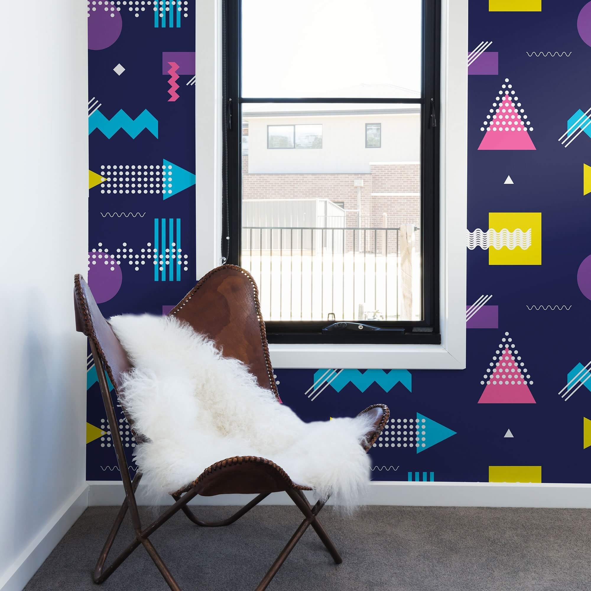 Pink and Yellow Geometric Peel & Stick Removable Wallpaper - Self-Adhesive Decorative Wall Covering for Bedroom, Nursery, or Home Office Decor