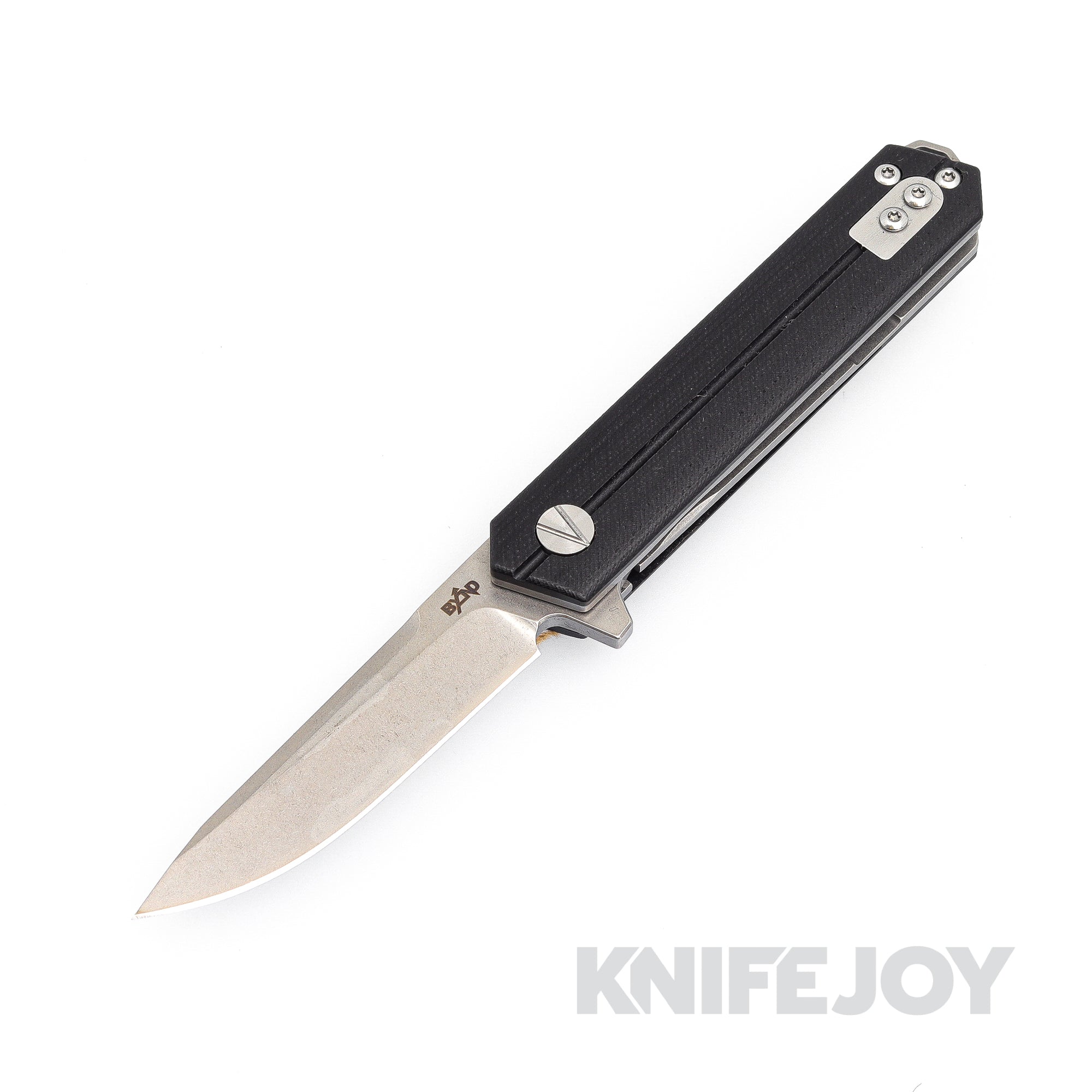 B'yond EDC SA1905R1DGS BK Linear Liner Lock Folding Knife - Satin Plain Blade with Black G10 Handles - Perfect for Everyday Carry, Outdoor Adventures & Survival Gear