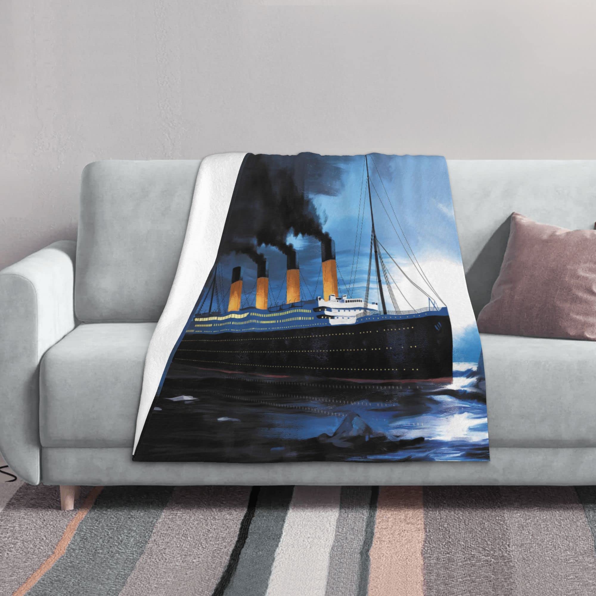 Soft Cozy Flannel Fleece Blanket - Lightweight & Warm Throw for Couch, Sofa, Bed - 50x40 Inches - Perfect for Living Room, Office Nap & Winter Snuggling