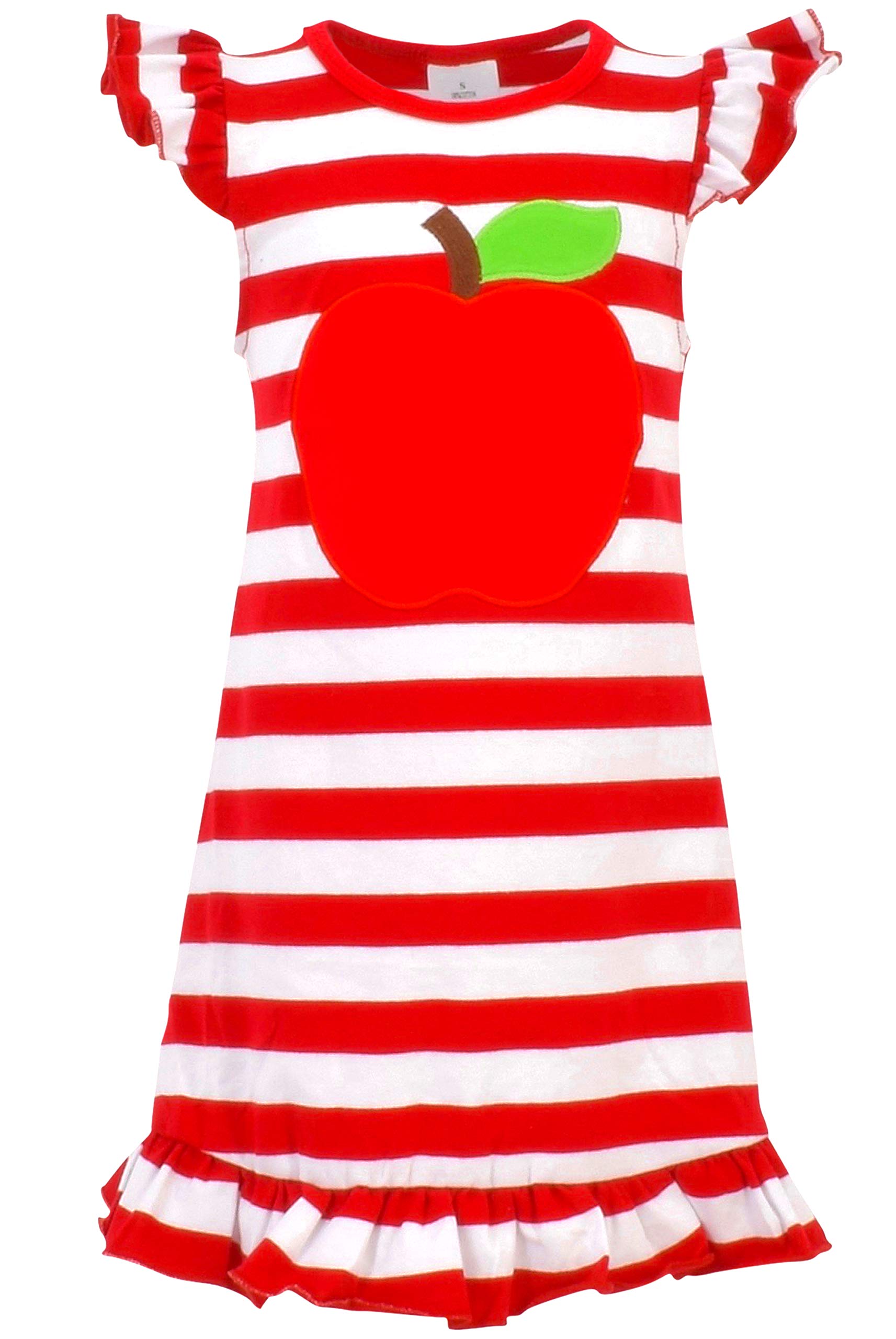 Adorable Baby Girls' Apple Print Shirt Dress - Cute Back to School Outfit for Toddlers | Perfect for First Day Photos, Playdates & Special Occasions