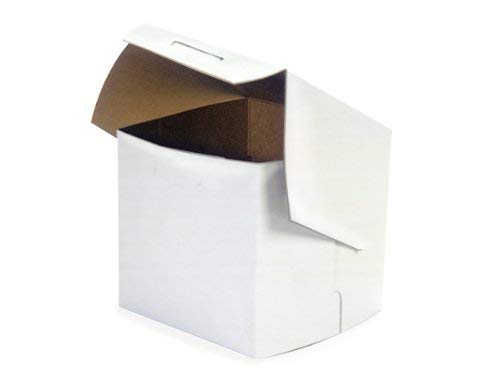 Bakery Box 1 Piece Lock Corner - 4x4x4 Inches - 200 Pack White - Perfect for Cupcakes, Cookies & Pastry Packaging