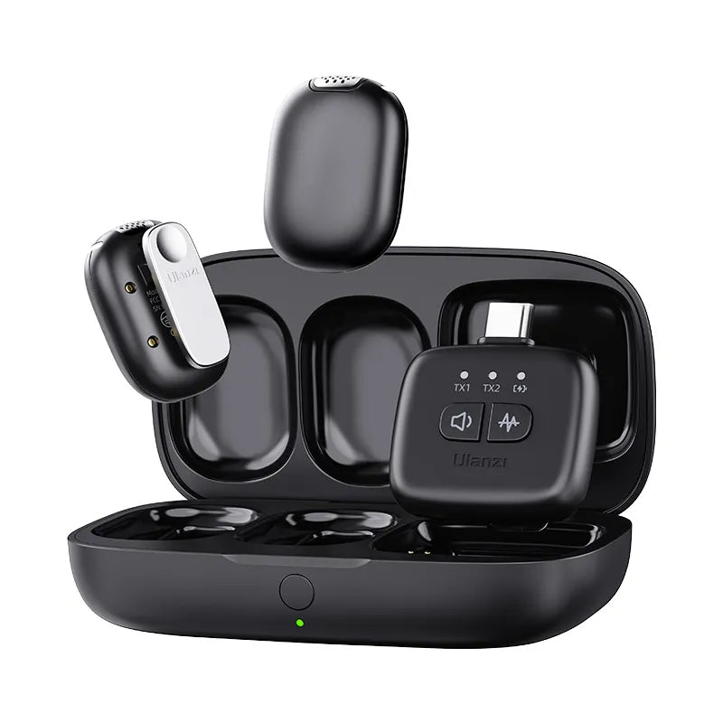 Ulanzi A30 Wireless Lavalier Microphone - Compact Clip-on Mic with Noise Reduction for Smartphones, DSLR, YouTube, TikTok, Vlogging & Live Streaming