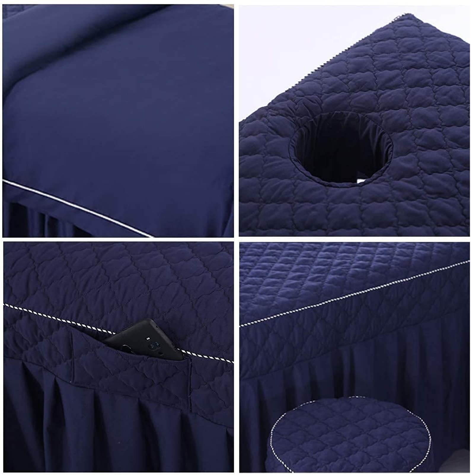 Premium Soft Microfiber Massage Table Sheets Set - 4 Piece Beauty Bed Cover for Spa, Salon & Massage Therapy with Face Rest Hole (80x190cm/31x75inch) - Ideal for Professional Massage, Facial Treatments & Relaxation Therapy