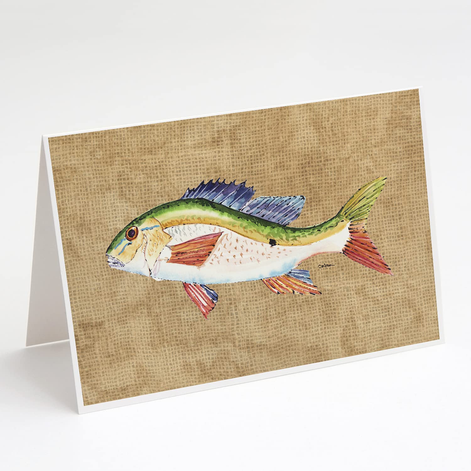 Caroline's Treasures 8816GCA7P Rainbow Trout Greeting Cards - Pack of 8 Blank A7 Note Cards (5x7 Inches) with Envelopes | Whimsical Fish Design for Birthday, Thank You & Holiday Greetings | Perfect for Fishermen, Outdoor Enthusiasts & Nature Lovers