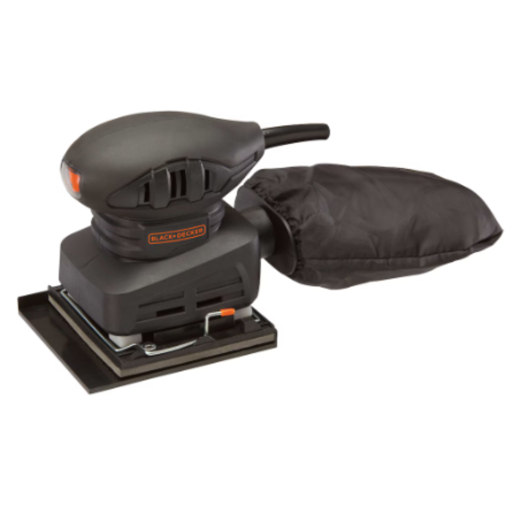 BLACK+DECKER BDEQS15C 1/4 Sheet 1.5 Amp Corded Sander - Powerful Electric Hand Sander for Woodworking, Furniture Refinishing & DIY Projects