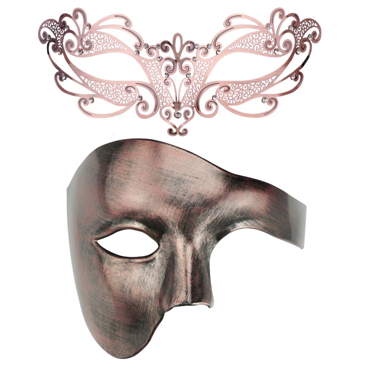 Coddsmz Venetian Masquerade Mask Set for Couples - Elegant Mardi Gras, Christmas, Halloween & Cosplay Costume Accessories - Perfect for Parties, Balls, and Themed Events