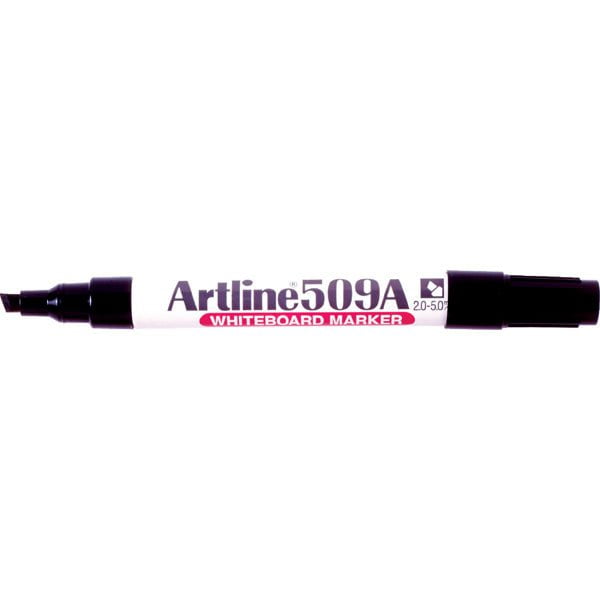 Artline 509A Whiteboard Marker - 5mm Chisel Tip, Black Ink, Pack of 12 - Perfect for Office, Classroom & Home Use